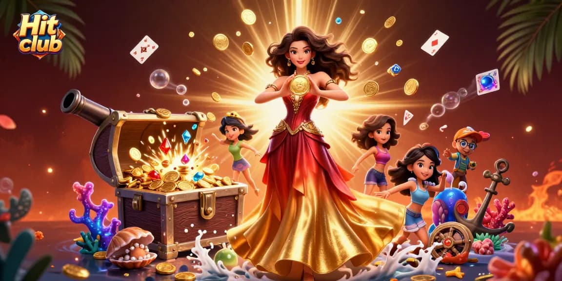 Experience thrilling wins at Hit club with a stunning 3D illustration showcasing vibrant gambling elements.