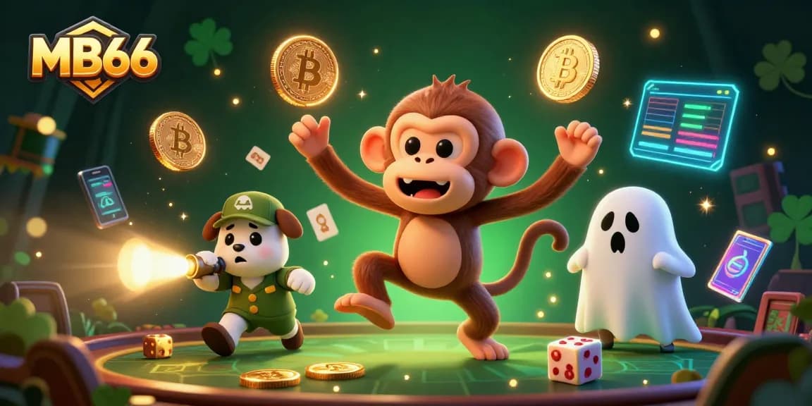 Experience thrilling gameplay with MB66 featuring a ghostly monkey juggling coins in a haunted casino.