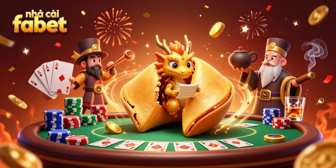 Engage with nhà cái fabet's thrilling gameplay at the poker table amidst an explosive celebration scene.