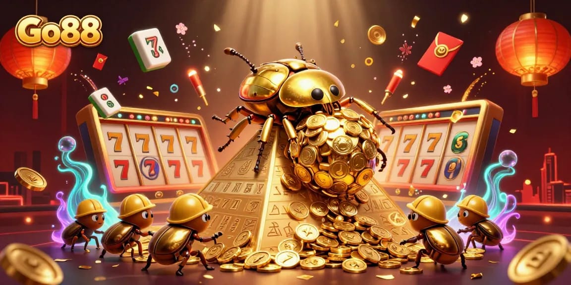 Engage with Go88's vibrant gaming world through this dynamic casino-themed illustration.
