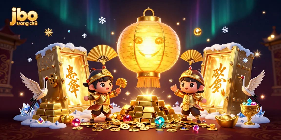Engage with thrilling gambling action at jbo trang chủ, showcasing dynamic casino adventure with gold treasures.