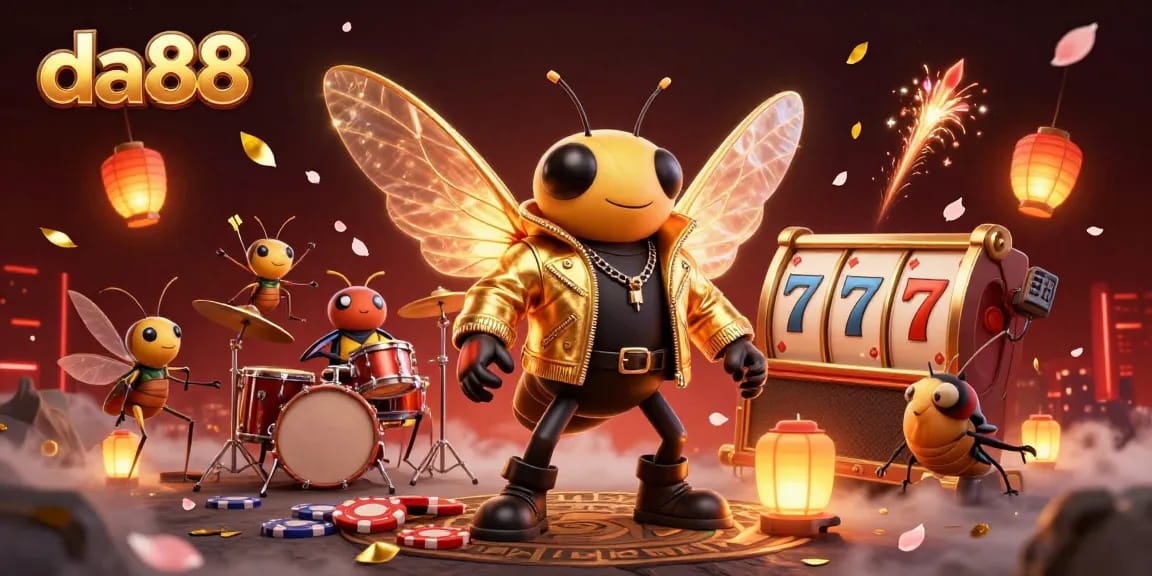 Experience thrilling gameplay at da88 with exciting 3D slot reels and vibrant casino elements.