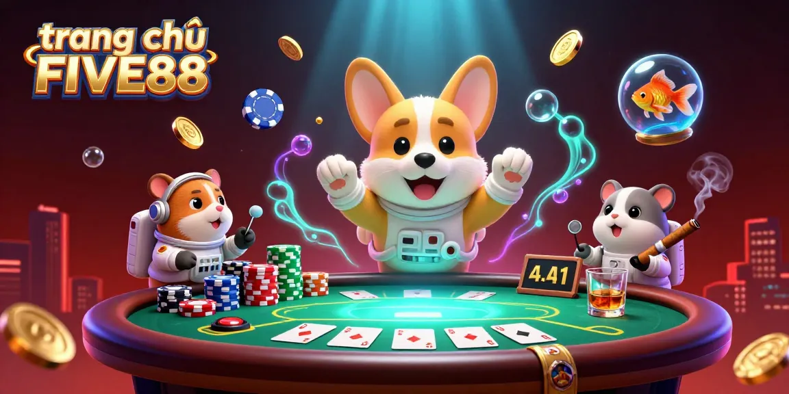 Experience thrilling gameplay at trang chủ FIVE88 with a vibrant 3D casino scene full of action.