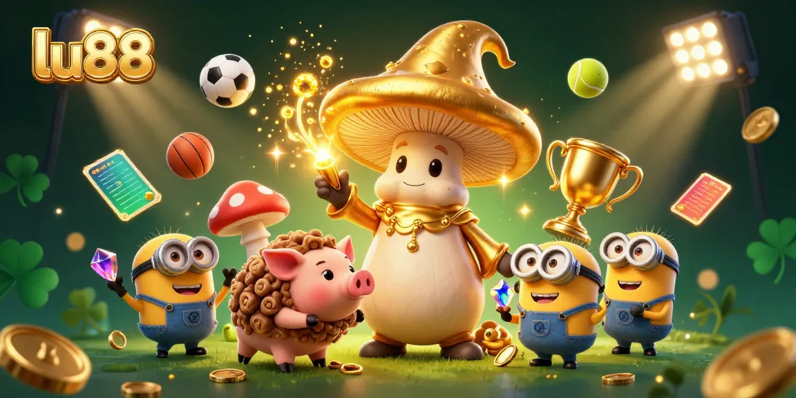 Experience the excitement at lu88 with a dynamic scene of magical characters and casino elements.