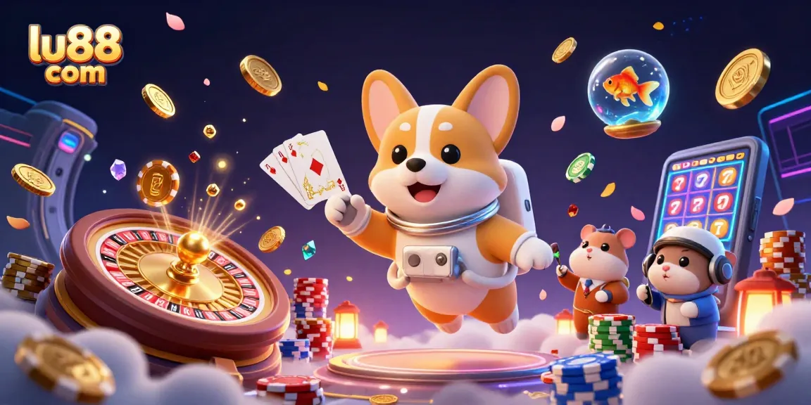 LU88 com elevates your gaming experience with vibrant casino visuals and floating coins, propelling you to win!