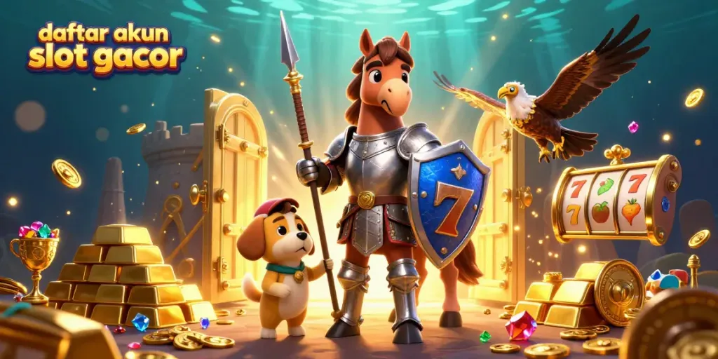 Engage in thrilling gameplay with daftar akun slot gacor featuring cartoon characters and gold treasures!