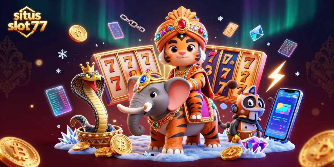 Experience the excitement of situs slot777 with a vibrant casino scene featuring unique characters and elements.