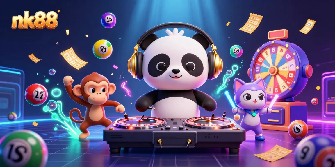 Engage with exciting games at nk88 featuring a DJ panda, dancing monkey, and rave kitten!