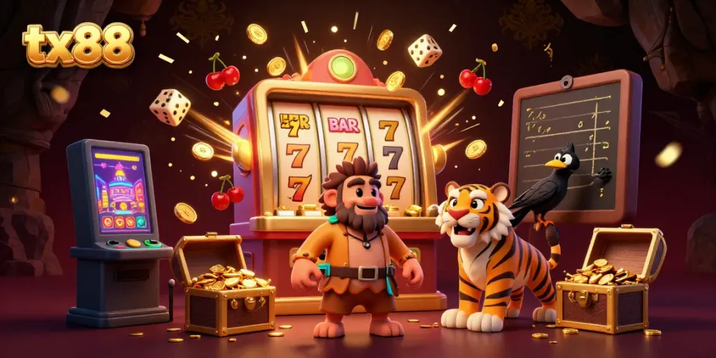 Treat yourself to tx88’s exhilarating casino experience with a prehistoric twist featuring a sabertooth tiger and clever crow.