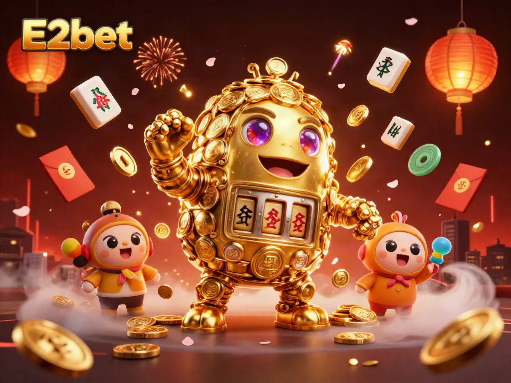 Engage with E2bet's dynamic casino atmosphere through lively animated elements from the 3D illustration.