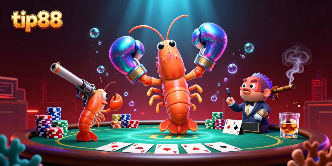 Experience thrilling poker action with tip88 featuring colorful poker chips and vibrant underwater elements.