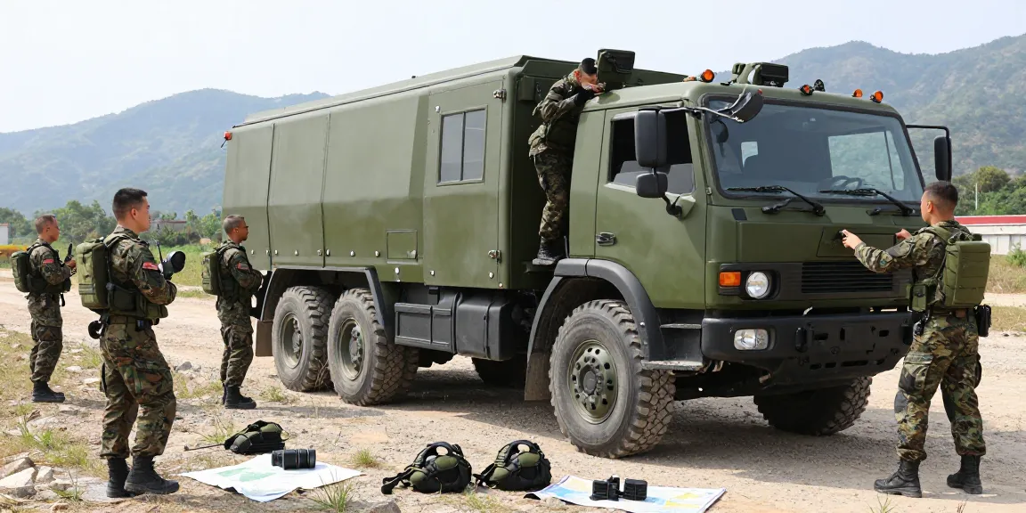 Motor transport operator training at https://88m.lifestyle/ showcasing teamwork and vehicle maneuvers in a military setting.