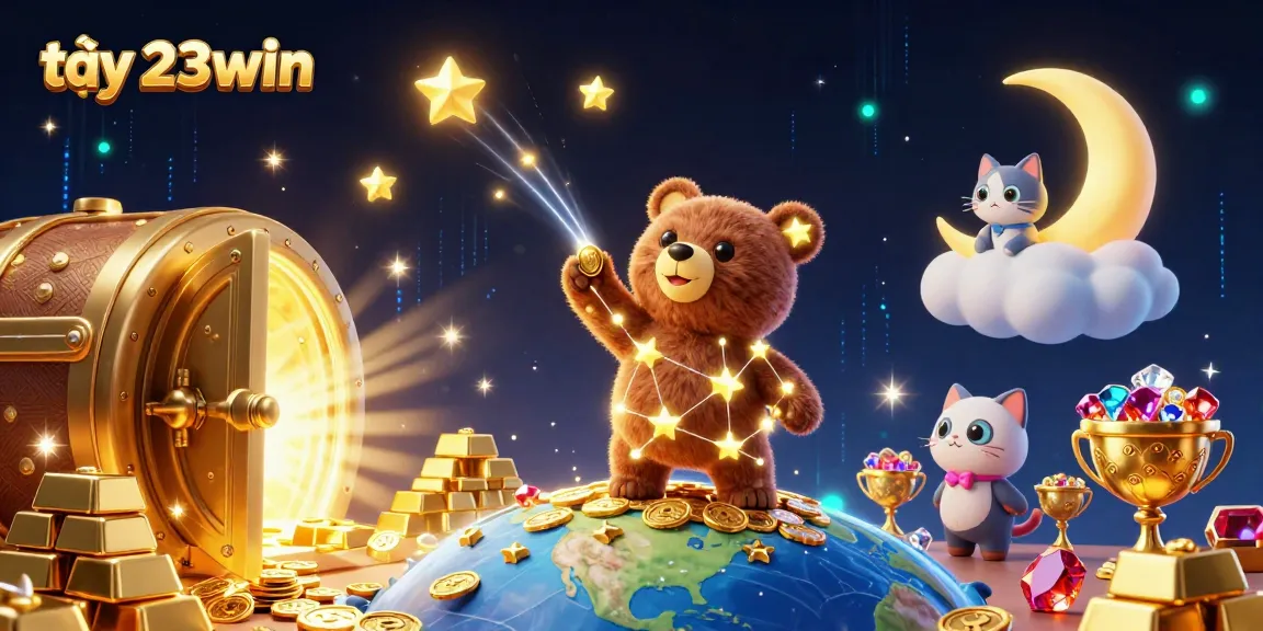 Bet on big wins at tại 23win with an immersive casino illustration showcasing dazzling treasures and fun.