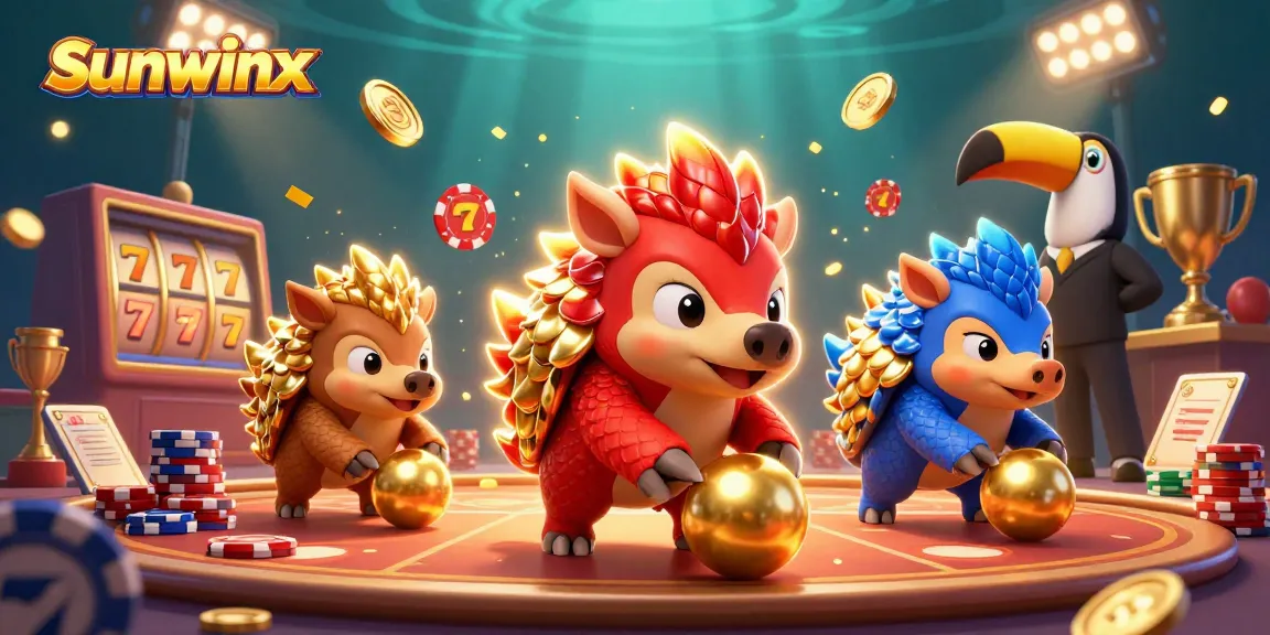 Experience thrilling gameplay at sunwinx with vibrant pangolin characters and dynamic casino elements.