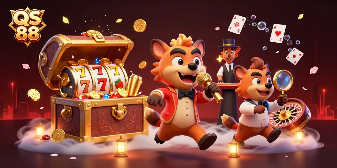 Engage in thrilling fun at QS 88 with dynamic casino entertainment featuring vibrant characters and rich visual elements.