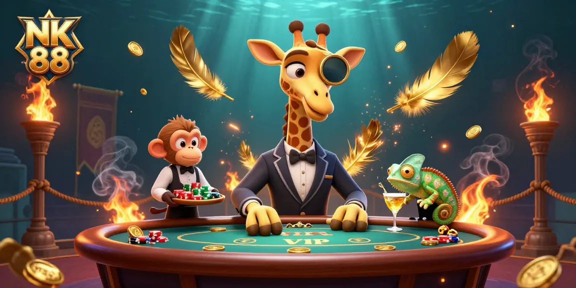 Experience the thrill of NK 88 with high-roller characters in a vibrant casino scene.