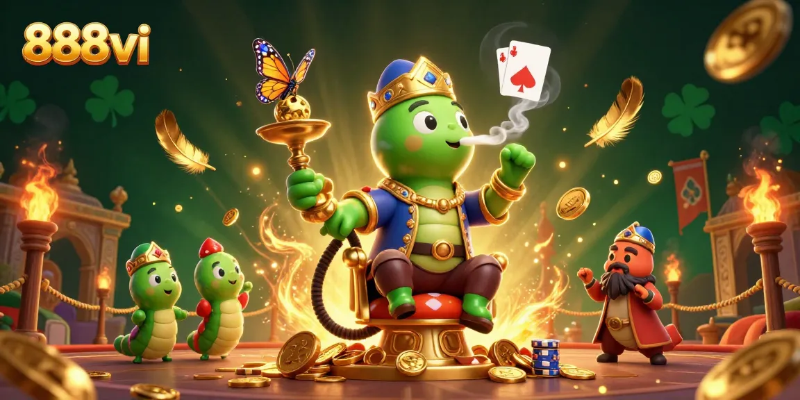 Experience the thrilling action of 888vi through a vibrant casino-themed illustration featuring colorful characters and dynamic game elements.