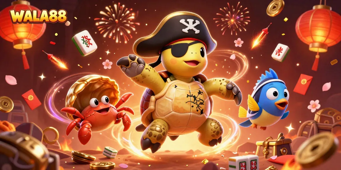 Engage with WALA88's captivating online cockfighting arena featuring vibrant characters and festive elements.