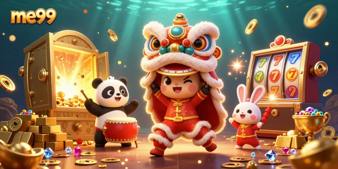 Experience thrilling excitement at me99 with vibrant casino characters celebrating jackpots and wins.
