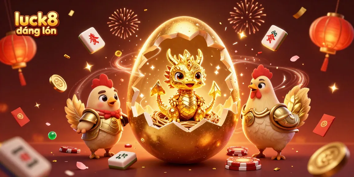 Play and win at luck8 đăng nhập with this vibrant illustration of a golden dragon on poker chips.