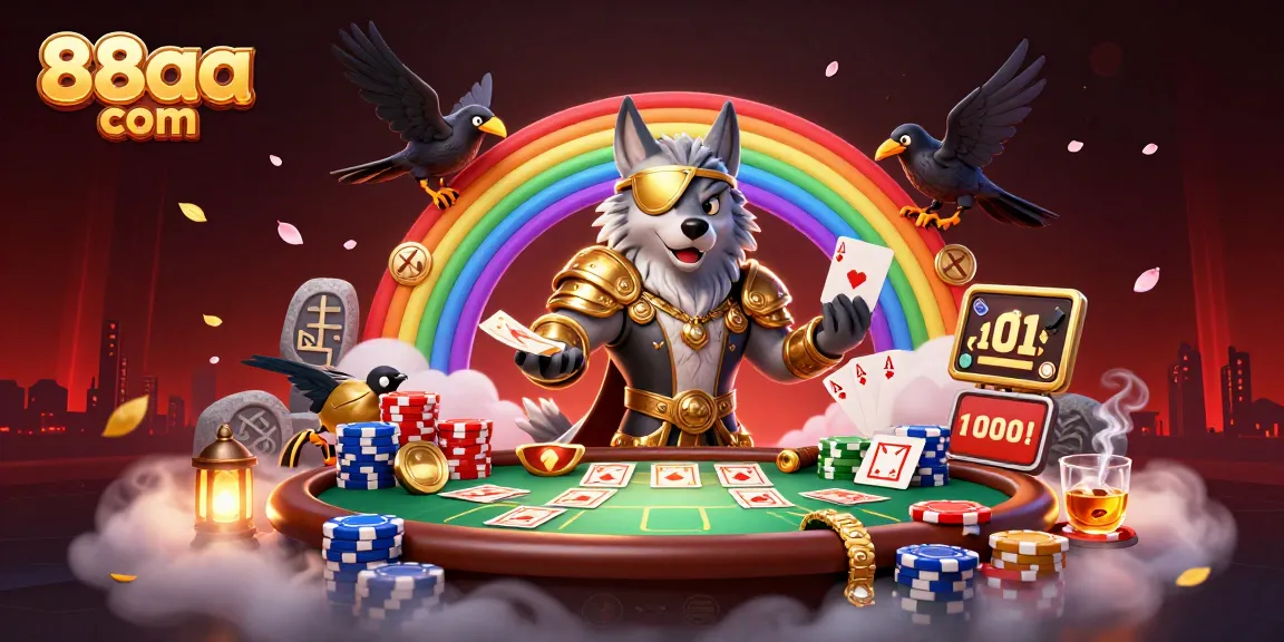 Engage in thrilling action at 88aa com amidst a vibrant gaming scene with Odin and ravens.