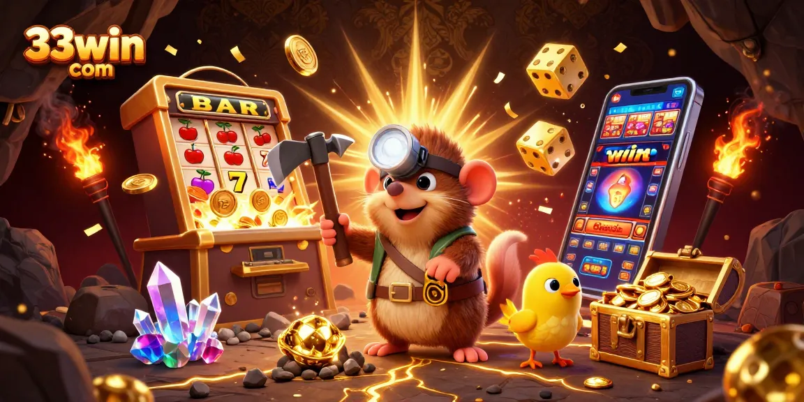 Experience thrilling wins with 33win com in a vibrant casino scene featuring dynamic gaming elements.