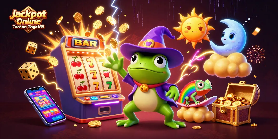 Get ready to win with Jackpot Online Taruhan Togel88 in this vibrant casino scene filled with thrilling elements.